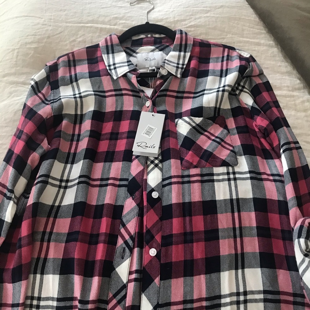 Rails plaid long sleeve button down top Size M
